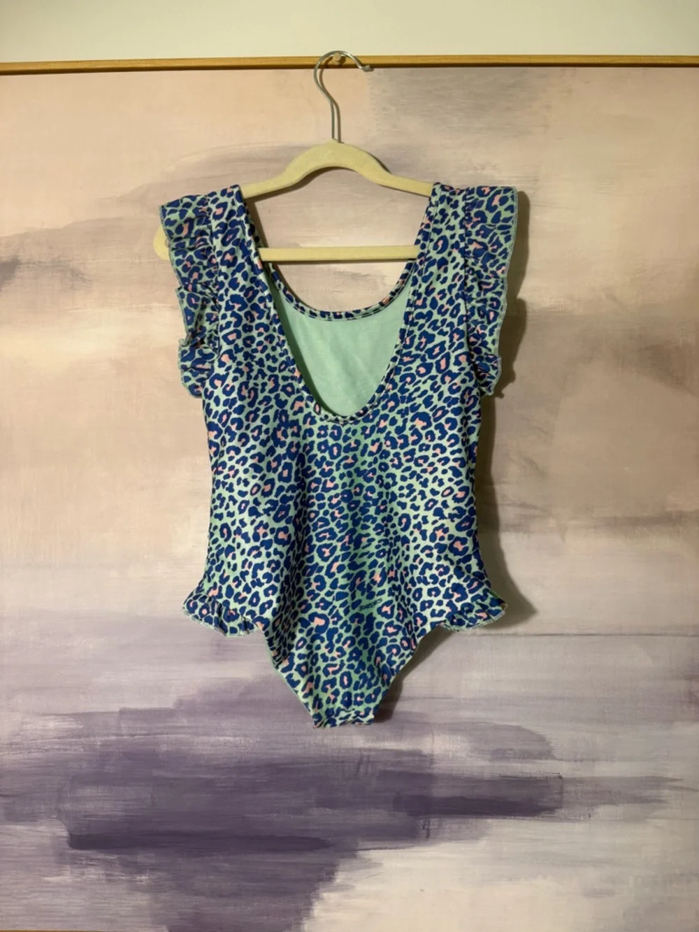 Girls Animal‎ Print Ruffle One-Piece Swimsuit